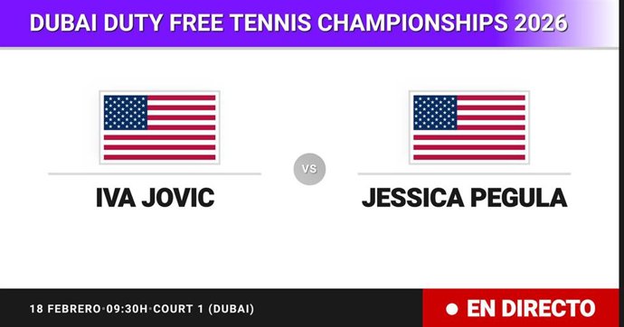 Iva Jovic - Jessica Pegula: resumen y estadísticas del partido de Octavos de final de Dubai Duty Free Tennis Championships