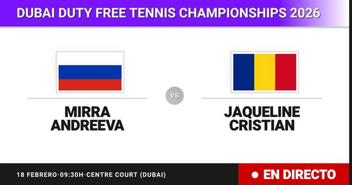 Mirra Andreeva - Jaqueline Cristian: resumen y estadísticas del partido de Octavos de final de Dubai Duty Free Tennis Championships