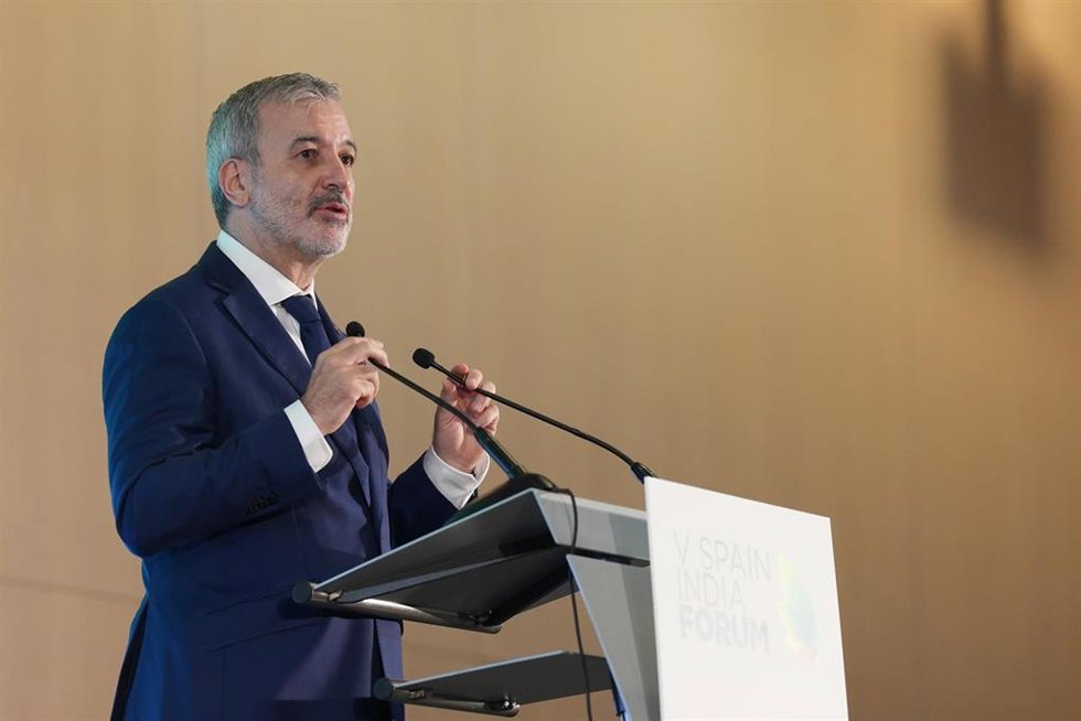 Archivo - El alcalde de Barcelona, Jaume Collboni, durante la inauguración del 5 Foro España-India en el Smart City Expo, a 5 de noviembre de 2025, en Barcelona, Catalunya (España)