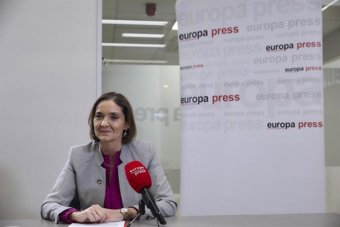 La portavoz del PSOE en el Ayuntamiento y exministra Reyes Maroto durante una entrevista para Europa Press, a 28 de enero de 2026, en Madrid (España).