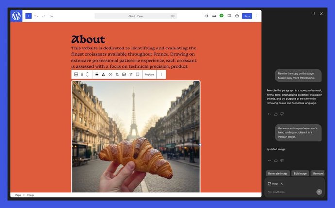 Nuevo asistente de IA en WordPress.
