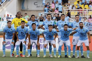 Futbol, Deportes Limache vs O’Higgins. Fecha 3, Liga de Primera 2026. El equipo de O’Higgins es fotografiado durante el partido de primera division contra Deportes Limache disputado en el estadio Lucio Farina de Quillota, Chile. 14/02/2026 Andres