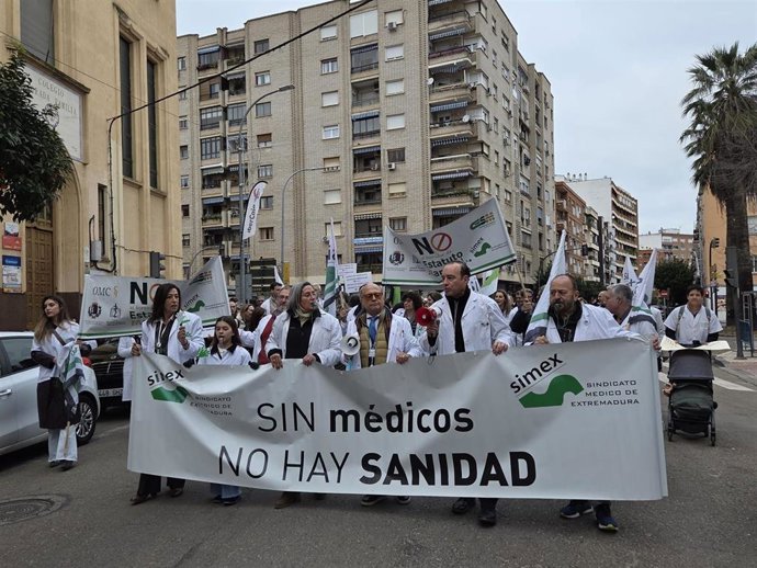Manifestación de médicos en Badajoz