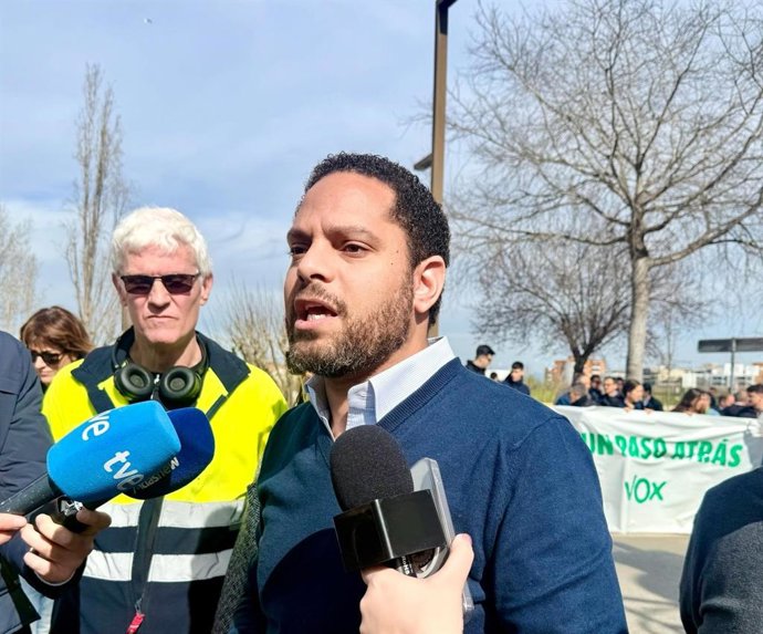El secretario general de Vox y líder del partido en Catalunya, Ignacio Garriga, en declaraciones.