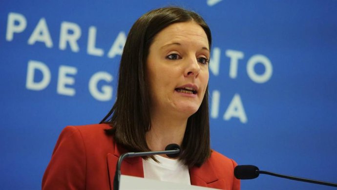 La viceportavoz parlamentaria del BNG, Olalla Rodil, en rueda de prensa