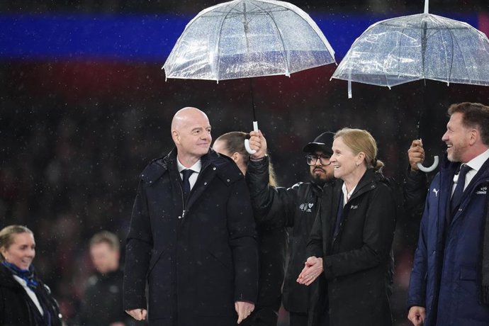 El presidente de la FIFA, Gianni Infantino, durante un partido
