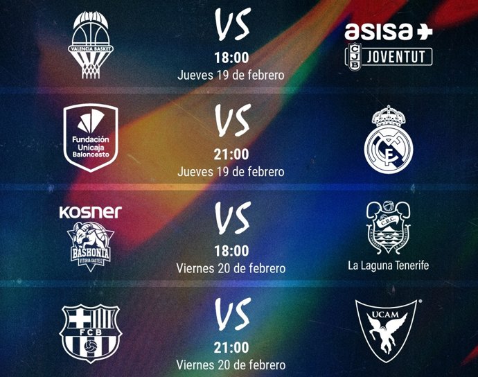 Horarios de cuartos de final de la Copa del Rey 2026 de baloncesto, que se juega en Valencia