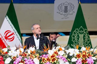 February 11, 2026, Tehran, Tehran, Iran, Islamic Republic of: Iranian President Masoud Pezeshkian addressed thousands of people celebrating the 47th anniversary of the Islamic Revolution, emphasizing that Iran is not seeking nuclear weapons and is ready f