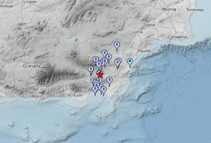 Registrado un nuevo terremoto de magnitud 2.8 con epicentro en Tabernas sentido en otros 16 municipios de Almería