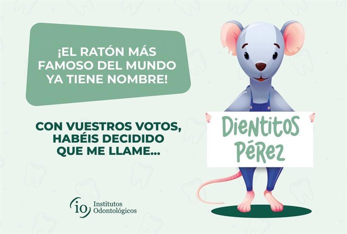 Institutos Odontológicos anuncia el nombre elegido para el Ratoncito Pérez: ¡nace Dientitos Pérez!