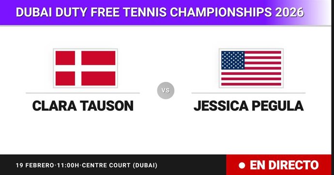 Clara Tauson - Jessica Pegula: resumen y estadísticas del partido de Cuartos de final de Dubai Duty Free Tennis Championships