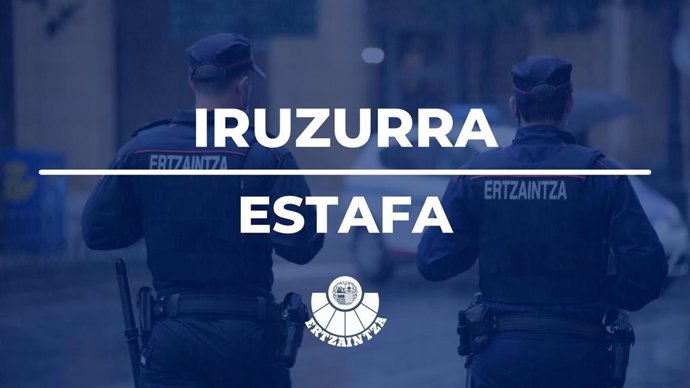 Cartel de la Ertzaintza alertando de estafa