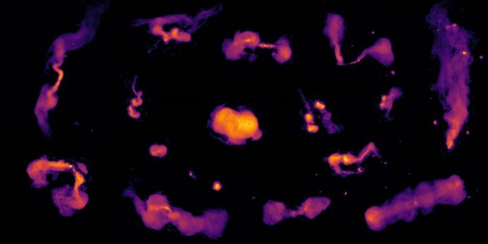 Una selección de lóbulos de radio alimentados por agujeros negros supermasivos