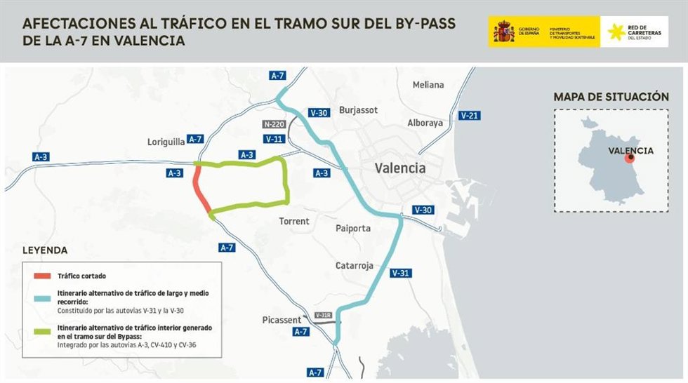 Afectaciones al tráfico en la A-7