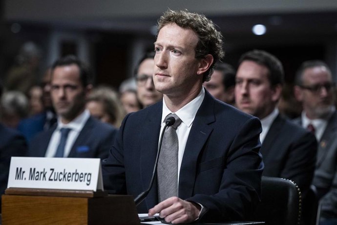 Archivo - 31 January 2024, US, Washington: CEO of Meta Mark Zuckerberg testifies during the US Senate Judiciary Committee hearing "Big Tech and the Online Child Sexual Exploitation Crisis". Photo: Michael Brochstein/ZUMA Press Wire/dpa