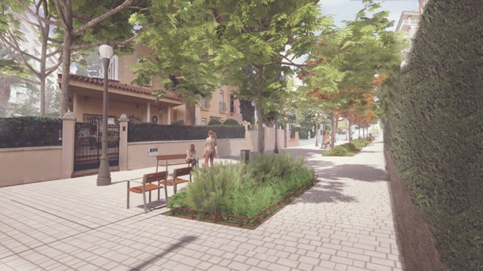 Render de la pacificació del carrer Riu de l'Or de Barcelona