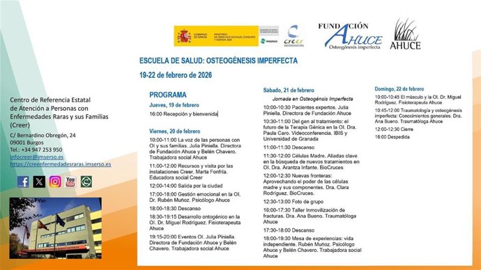 Programa de la Escuela de Salud en Osteogénesis Imperfecta.