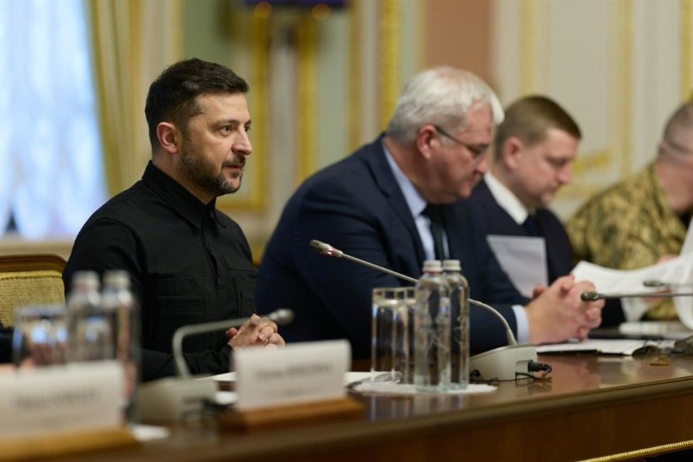 El president ucraniano, Volodimir Zelenski, en una reunión en Kiev. 