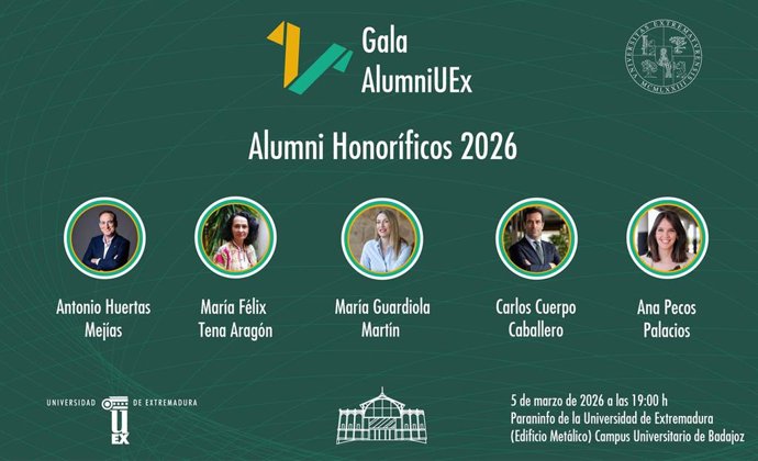 María Guardiola o Carlos Cuerpo, entre los primeros Alumni Honoríficos de la Universidad de Extremadura