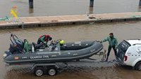 Las fuertes corrientes impiden a los buzos trabajar este jueves en la búsqueda del desaparecido en el Guadiana (Huelva)