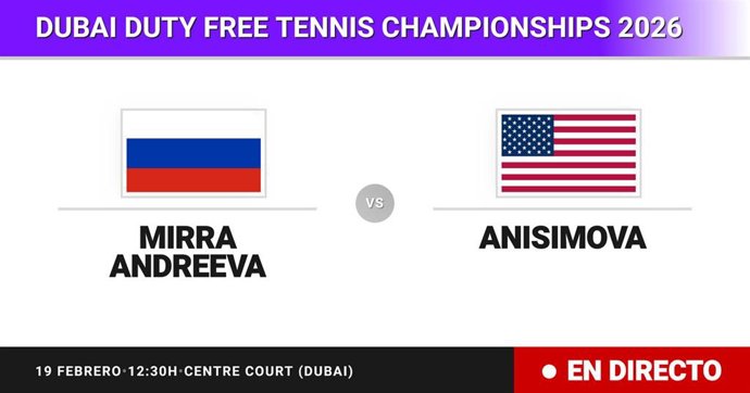 Mirra Andreeva - Amanda Anisimova: resumen y estadísticas del partido de Cuartos de final de Dubai Duty Free Tennis Championships