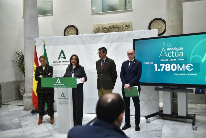 La delegada del Gobierno de la Junta de Andalucía en Málaga, Patricia Navarro, en rueda de prensa