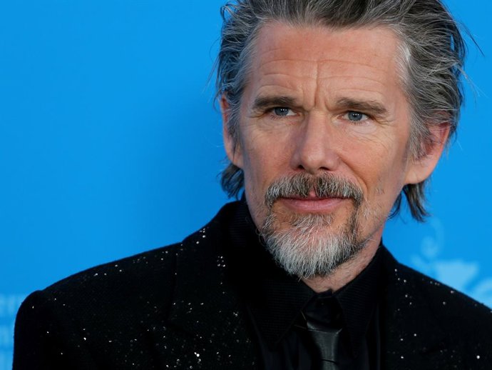 Ethan Hawke poses for photographers at the photo call for 'The Weight' presented in Berlinale Special Gala at the 76th Berlin International Film Festival (Berlinale), Europe's first major film festival of the year, at the Grand Hyatt Hotel in Berlin.