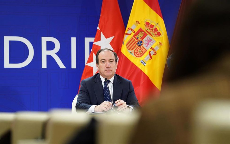 El delegado de Urbanismo, Medio Ambiente y Movilidad del Ayuntamiento de Madrid, Borja Carabante, en la rueda de prensa posterior a la Junta de Gobierno