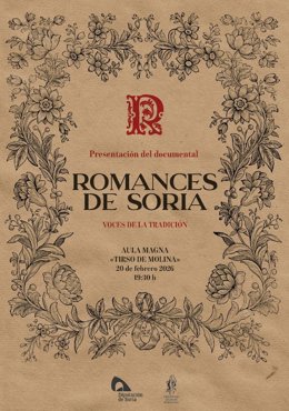 Cartel del estreno del documental 'Romances de Soria: voces de la tradición'.