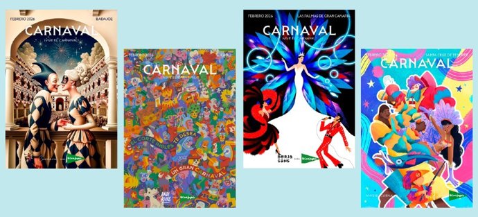 El Corte Inglés celebra el Carnaval de la mano de jóvenes ilustradores de Badajoz, Cádiz, Santa Cruz de Tenerife y Las Palmas de Gran Canaria