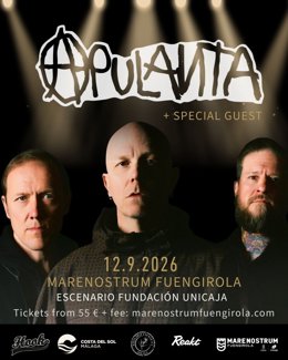 El rock finlandés regresa a Marenostrum Fuengirola con Apulanta el 12 de septiembre