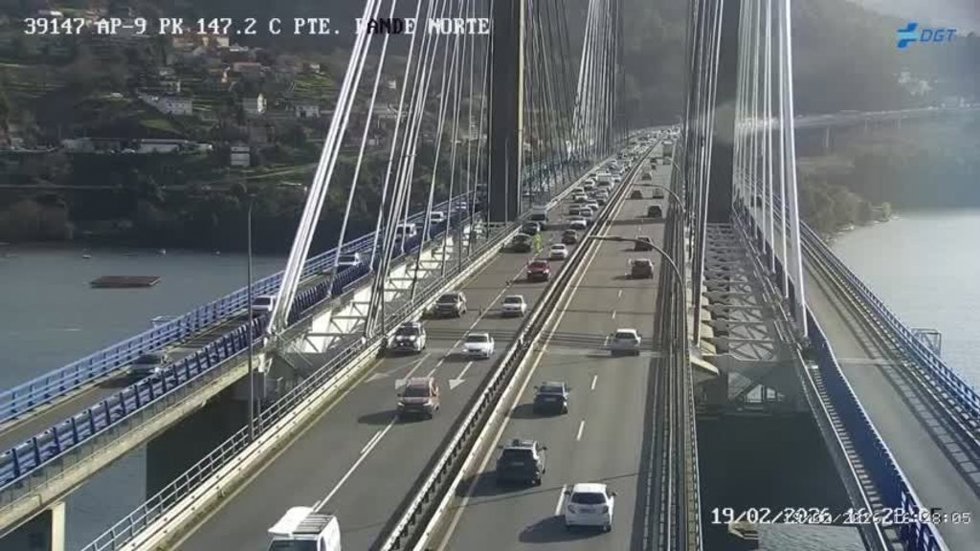 Imagen del accidente en Rande de la cámara de la DGT.