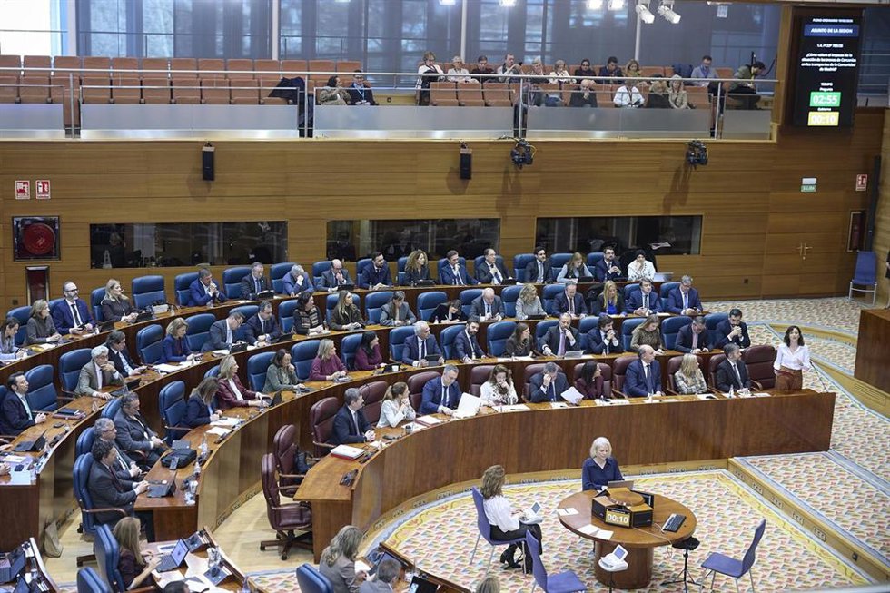 Vista de la sala durante el pleno de la Asamblea de Madrid, a 19 de febrero de 2026, en Madrid (España). 