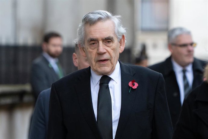 Archivo - El ex primer ministro británico, Gordon Brown, en un acto en Londres.