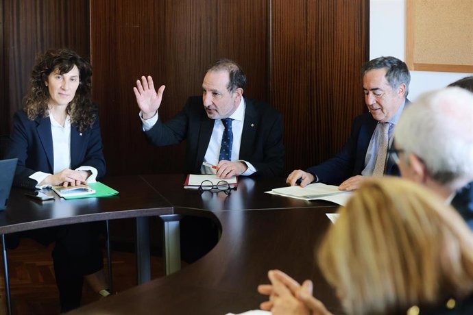 El conseller de Justicia y Calidad Democrática, Ramon Espadaler, durante la Comisión Mixta