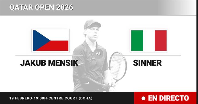 Jakub Mensik - Jannik Sinner: resumen y estadísticas del partido de Cuartos de final de Qatar Open