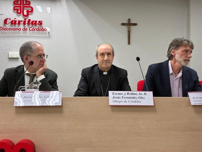 (Desde Izda.) Darío Reina, Jesús Fernández Y Daniel Rodríguez De Blas, En La Presentación Del IX Informe Foessa Sobre Exclusión Y Desarrollo Social En Andalucía.