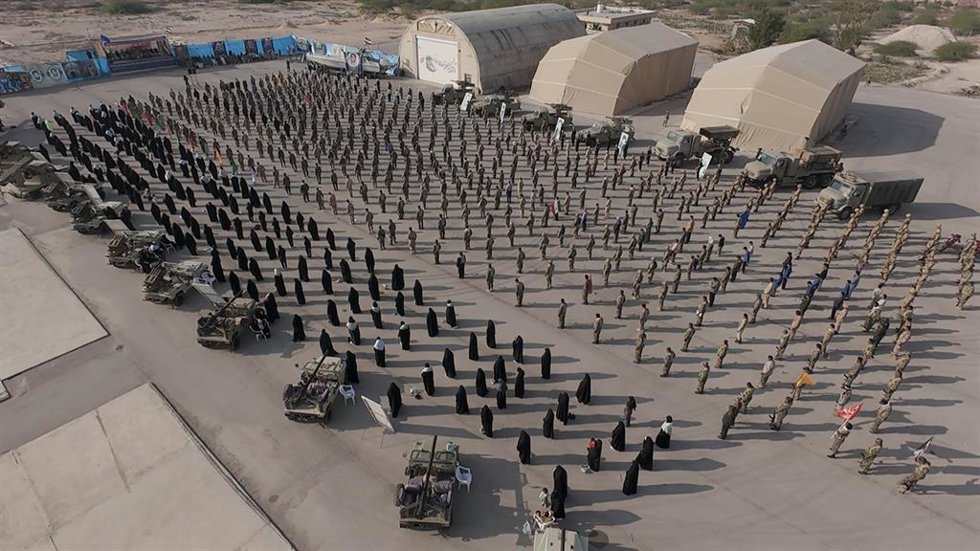 Tropas iraníes durante un ejercicio militar en el Golfo Pérsico