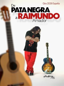 Cartel de la nueva gira de raimundo Amador que llegará a una veintena de ciudades y comienza el 8 de mayo en Niebla (Huelva).