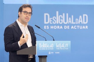 El ministro de Economía, Comercio y Empresa, Carlos Cuerpo, durante la jornada ‘Desigualdad: es hora de actuar’, en la sede del Consejo Superior de Investigaciones Científicas (CSIC), a 20 de febrero de 2026, en Madrid (España). Durante la jornada se abor