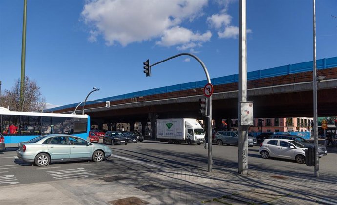 El conocido 'scalextric' de Puente de Vallecas, a 19 de febrero de 2026, en Madrid (España). 