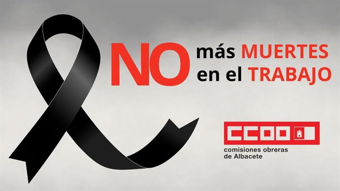 Cartel de CCOO 'No más muertes en el trabajo'.