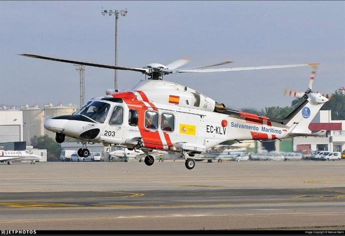 Archivo - Helicóptero Helimer-203 (con base en Valencia) de Salvamento Marítimo. 