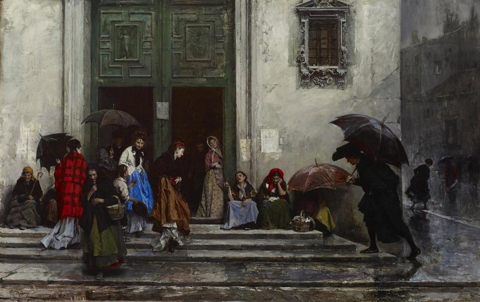 24.Raimundo De Madrazo Y Garreta. La Salida De La Iglesia, Antes De 1875. Óleo Sobre Lienzo, 64  100,01 Cm. The Walters Art Museum, Baltimore. Adquirido Por William T. Walters, 1892, Inv. 37.48. Fotografía: Ariel Tabritha.