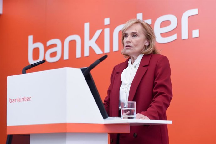 La consejera delegada de Bankinter, Gloria Ortiz, durante una rueda de prensa, en la sede de Bankinter, a 22 de enero de 2026, en Madrid (España).