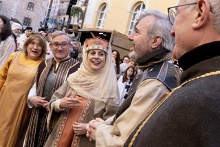 De izquierda a derecha la consejera Tomasa Hernández; el presidente de la DPT, Joaquín Juste; la alcaldesa de Teruel, Emma Buj, y el consejero Manuel Blasco.
