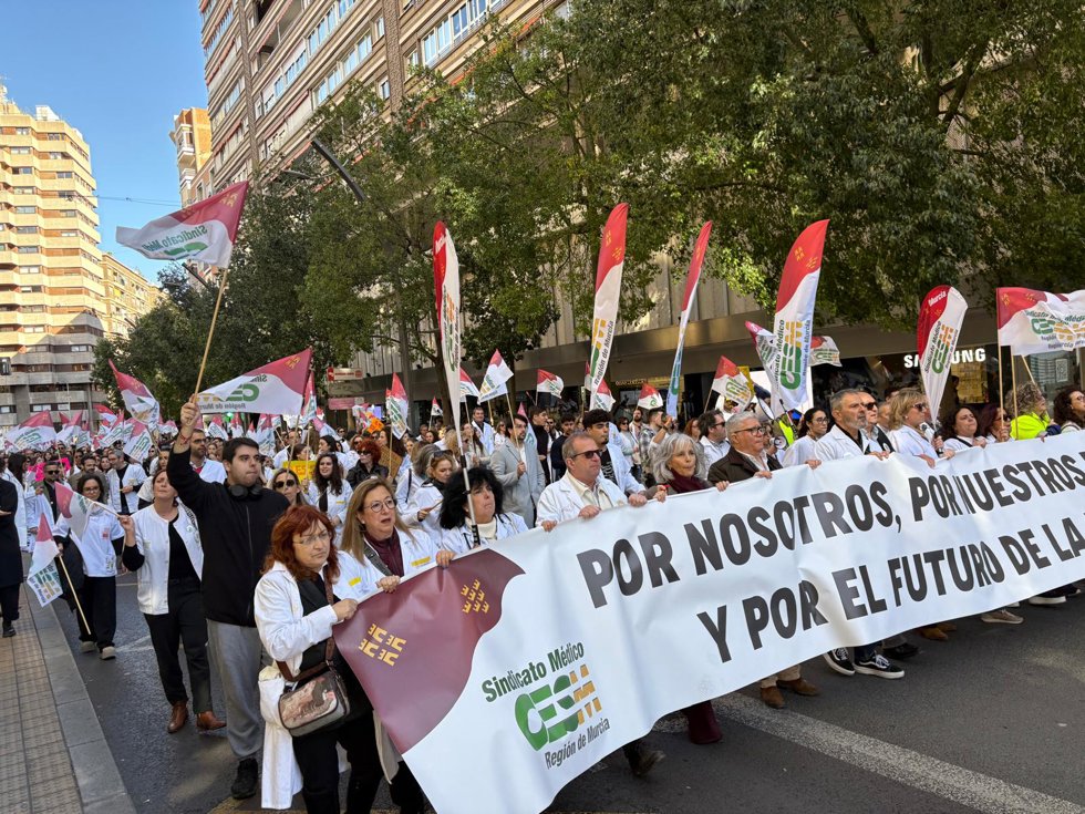 Manifestación de médicos en el último día de huelga