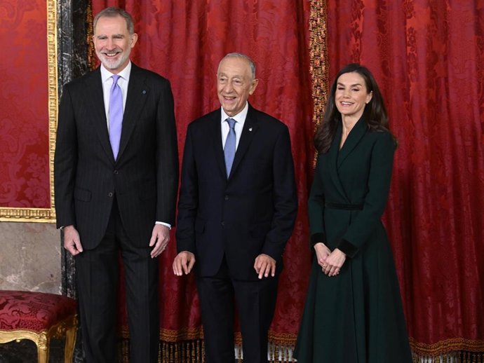 Los Reyes Felipe y Letizia han ofrecido un almuerzo en honor al presidente de la República de Portugal, Marcelo Rebelo de Sousa