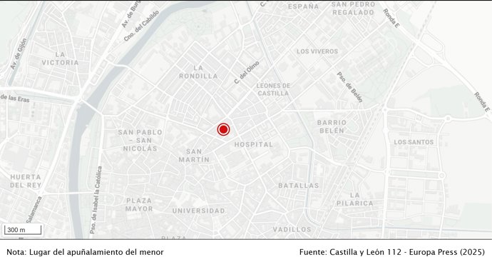 Ubicación de la calle en la que se ha producido el apuñalamiento del menor