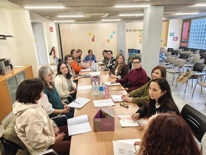 La vicepresidenta del Gobierno de Asturias, Gimena Llamedo, preside la reunión la reunión de seguimiento de casos de la Red Regional de Casas de Acogida, en la Casa Malva